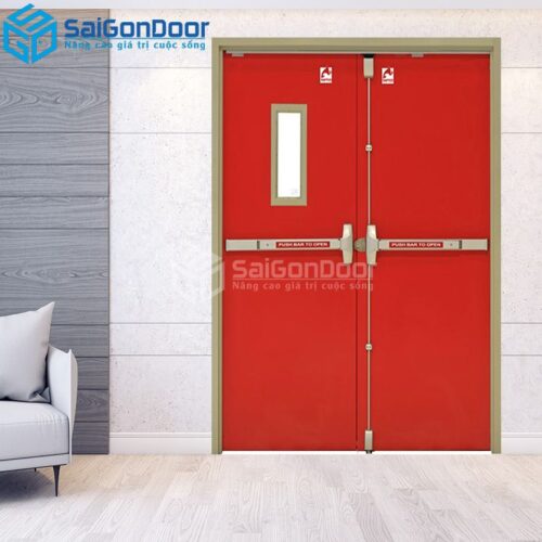 Cửa Thép Chống Cháy 2P1G1 thanh thoat hiem doi-a-SGD