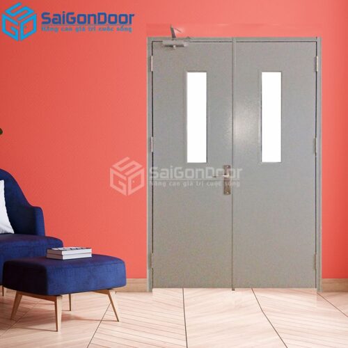 Cửa Thép Chống Cháy 2P1G2 xam-a-SGD